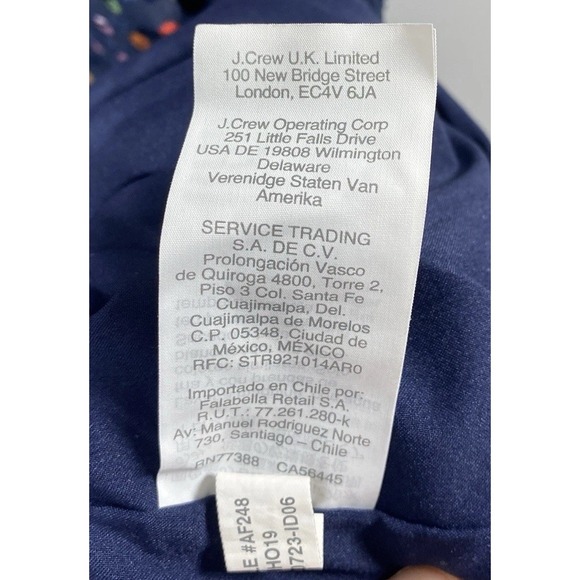 Madewell Sugar Dot Flutter Sleeves V-neck Dress Women's Size 16 Navy‎ Blue - Picture 5 of 6